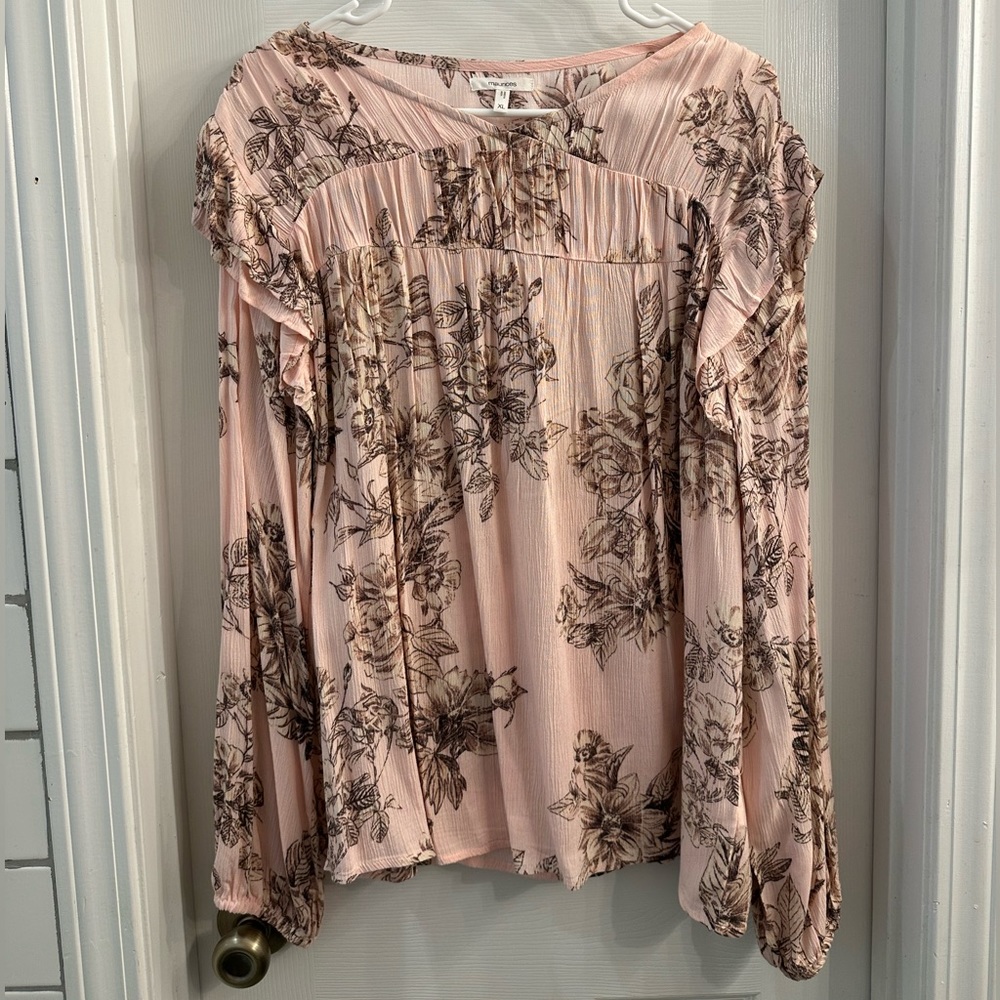 Maurice’s Pink Guazy Long Sleeve Top XL NWOT